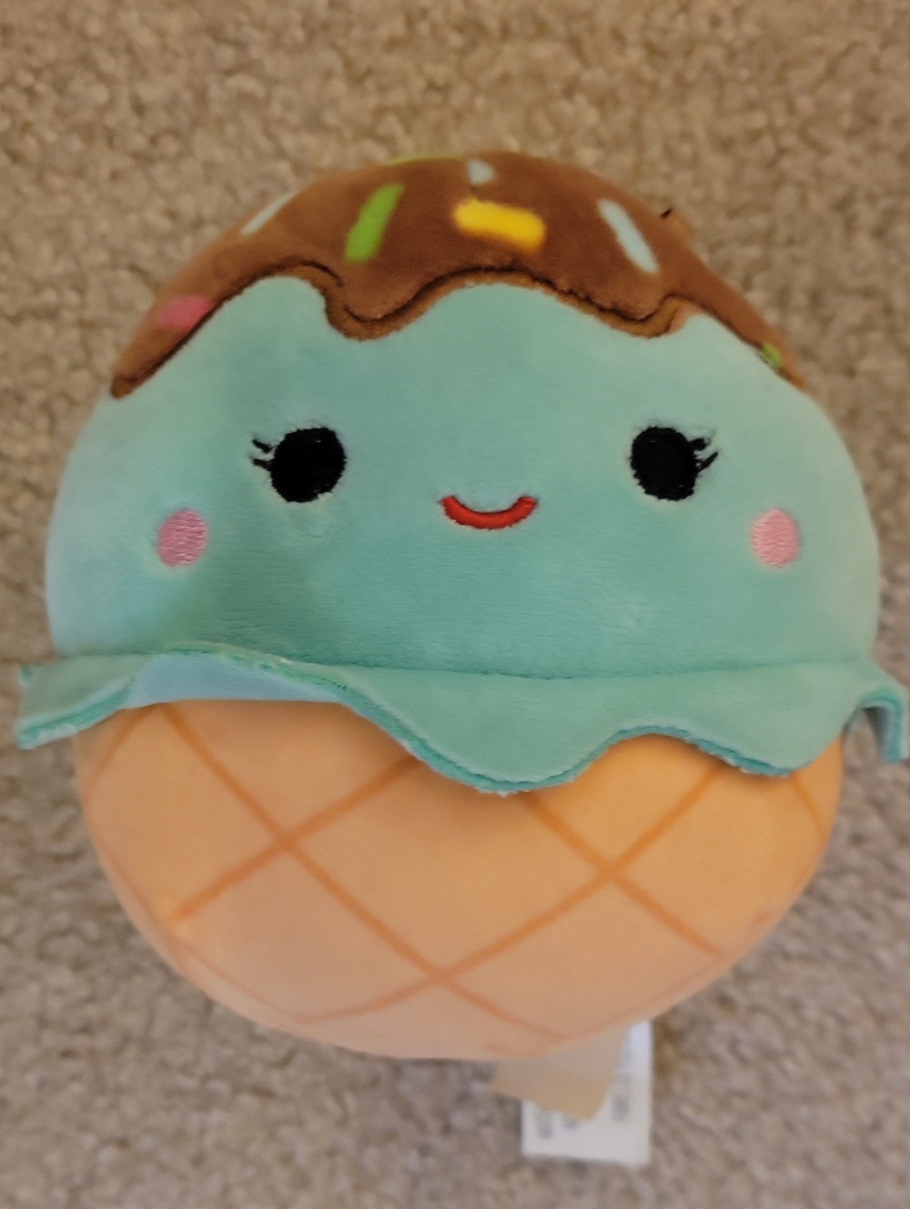 Squishmallows Mint Green & Peach Ice Cream Plush with Chocolate Sprinkles